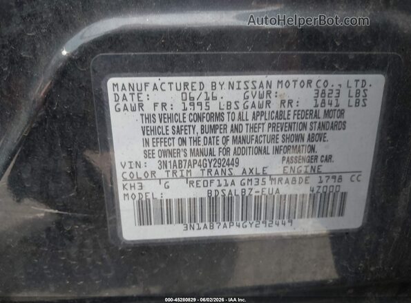 3N1AB7AP4GY292449 2016 NISSAN SENTRA Black Engine compartment view