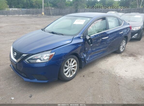 3N1AB7AP4JY228600 2018 NISSAN SENTRA Blue Vista tres cuartos delantera izquierda