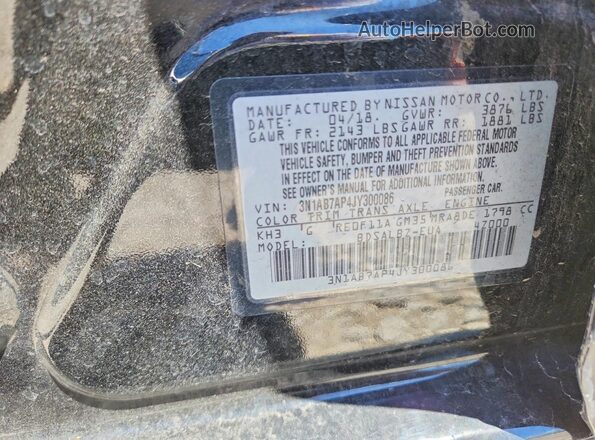 3N1AB7AP4JY300086 2018 NISSAN SENTRA Black Widok komory silnika