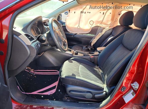 3N1AB7AP4KY249819 2019 NISSAN SENTRA Красный Вид салона спереди