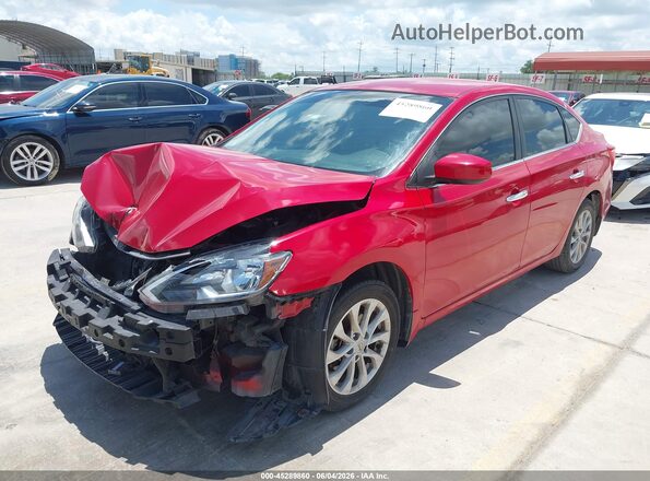 3N1AB7AP4KY268855 2019 NISSAN SENTRA Red წინა მარცხენა ხედი სამი მეოთხედიდან