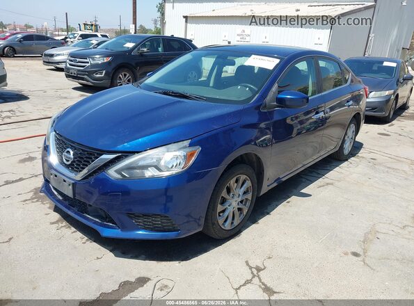 3N1AB7AP4KY369667 2019 NISSAN SENTRA Blue Առջևի ձախ երեք քառորդ տեսարան