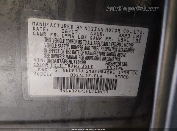3N1AB7AP5HL718499 2017 NISSAN SENTRA Gray 