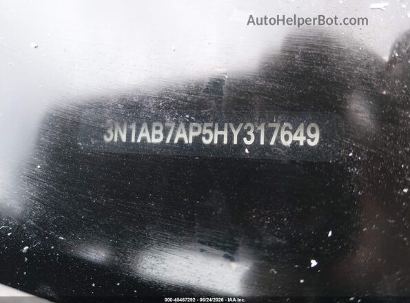 3N1AB7AP5HY317649 2017 NISSAN SENTRA Black ძრავის განყოფილების ხედი