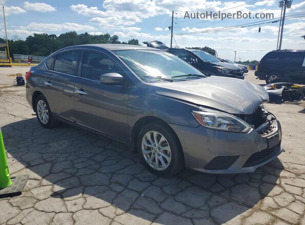 3N1AB7AP5KL605899 2019 NISSAN SENTRA Серый Передняя правая четверть