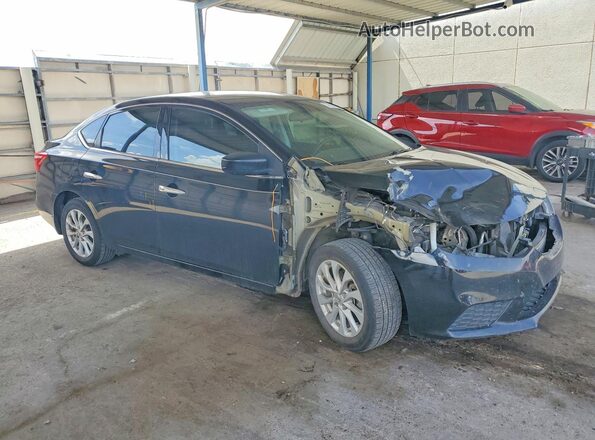 3N1AB7AP5KL609354 2019 NISSAN SENTRA Black Przód prawy