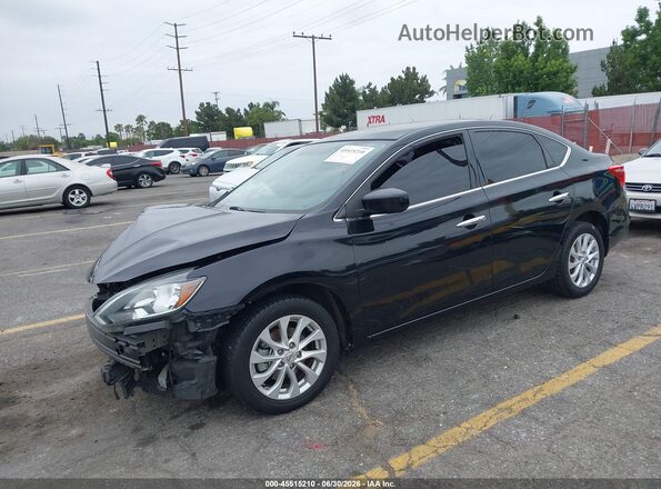 3N1AB7AP5KL628602 2019 NISSAN SENTRA Черный Передняя левая четверть