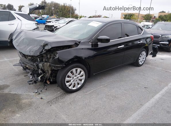 3N1AB7AP5KY247755 2019 NISSAN SENTRA Black Առջևի ձախ երեք քառորդ տեսարան
