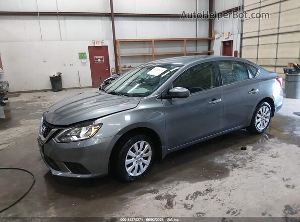 3N1AB7AP5KY277788 2019 NISSAN SENTRA Серый Передняя левая четверть