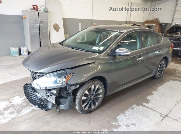 3N1AB7AP5KY296860 2019 NISSAN SENTRA Gray Առջևի ձախ երեք քառորդ տեսարան