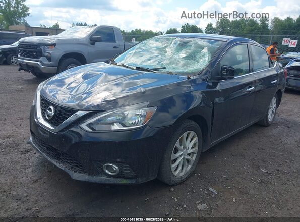 3N1AB7AP5KY355132 2019 NISSAN SENTRA Черный Передняя левая четверть
