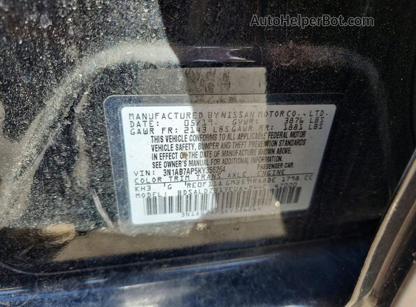 3N1AB7AP5KY356264 2019 NISSAN SENTRA Black Вид підкапотного простору