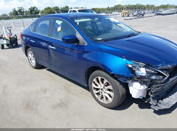 3N1AB7AP5KY415281 2019 NISSAN SENTRA Blue Вид задньої частини салону