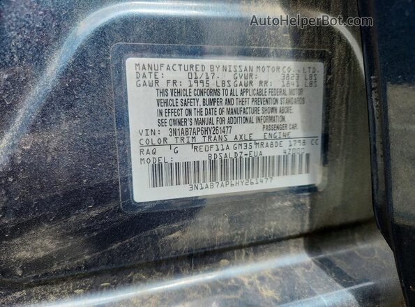3N1AB7AP6HY261477 2017 NISSAN SENTRA Blue Вид підкапотного простору