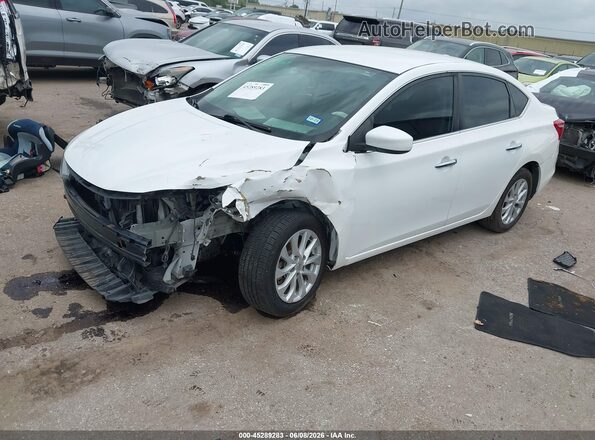 3N1AB7AP6KL614627 2019 NISSAN SENTRA Белый Передняя левая четверть