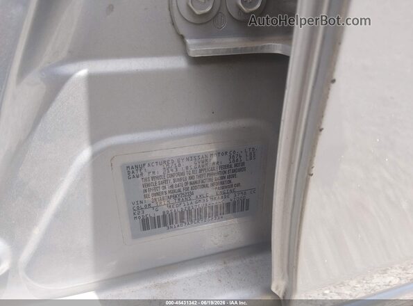 3N1AB7AP6KY252334 2019 NISSAN SENTRA Silver ძრავის განყოფილების ხედი
