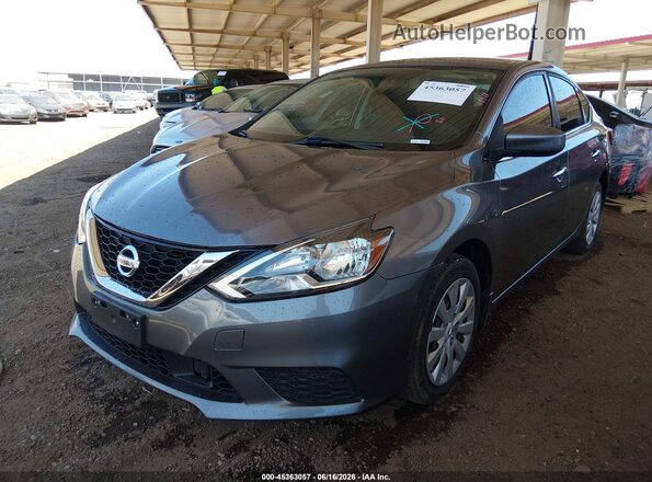 3N1AB7AP6KY259560 2019 NISSAN SENTRA Gray Vista tres cuartos delantera izquierda