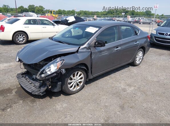 3N1AB7AP6KY259834 2019 NISSAN SENTRA Gray წინა მარცხენა ხედი სამი მეოთხედიდან