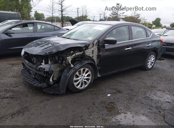 3N1AB7AP6KY275919 2019 NISSAN SENTRA Black Առջևի ձախ երեք քառորդ տեսարան