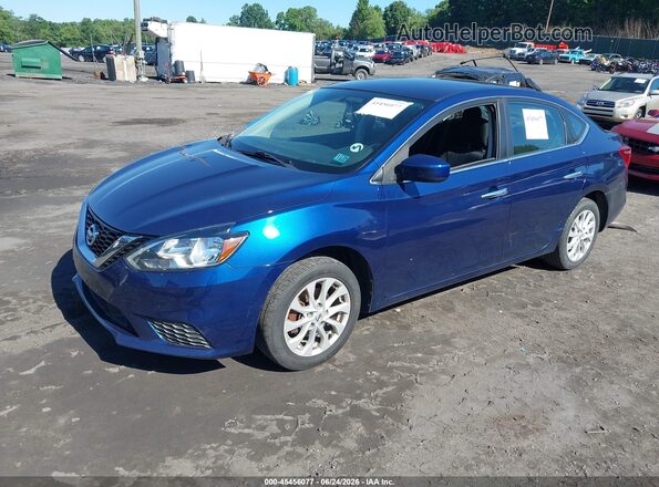 3N1AB7AP6KY427195 2019 NISSAN SENTRA Синий Передняя левая четверть