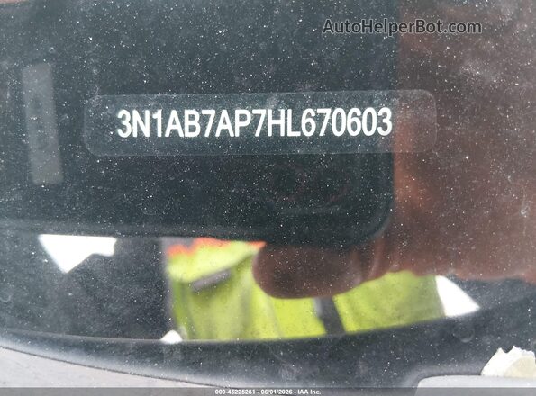 3N1AB7AP7HL670603 2017 NISSAN SENTRA Gray Вид підкапотного простору