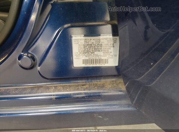 3N1AB7AP7HL714678 2017 NISSAN SENTRA Blue Vista del compartimento del motor