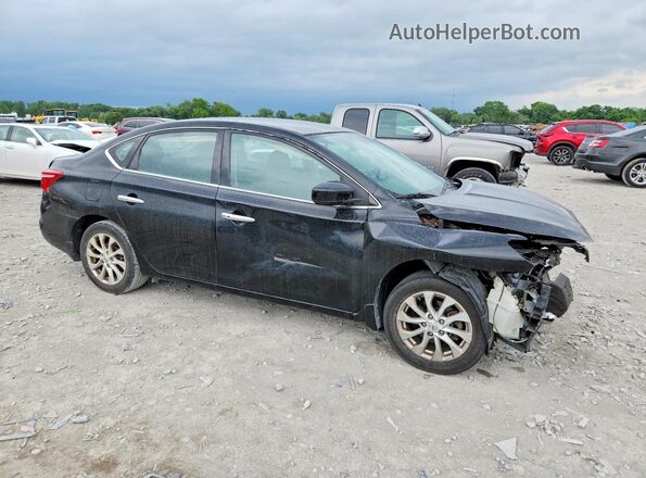 3N1AB7AP7JL635937 2018 NISSAN SENTRA Черный Передняя правая четверть