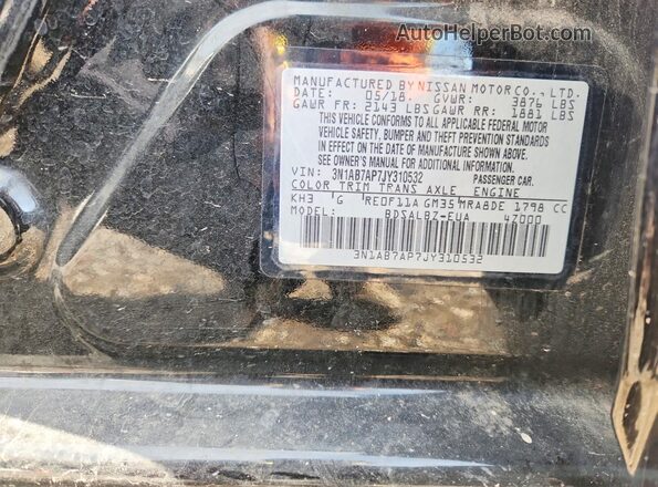 3N1AB7AP7JY310532 2018 NISSAN SENTRA Black Շարժիչի բաժամունքի տեսք