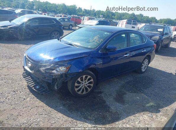 3N1AB7AP7JY339240 2018 NISSAN SENTRA Blue წინა მარცხენა ხედი სამი მეოთხედიდან