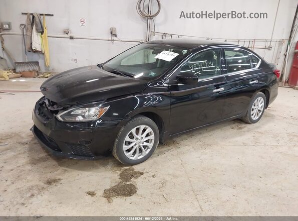 3N1AB7AP7KL607640 2019 NISSAN SENTRA Черный Передняя левая четверть