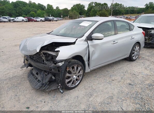 3N1AB7AP7KY267134 2019 NISSAN SENTRA Серебряный Передняя левая четверть