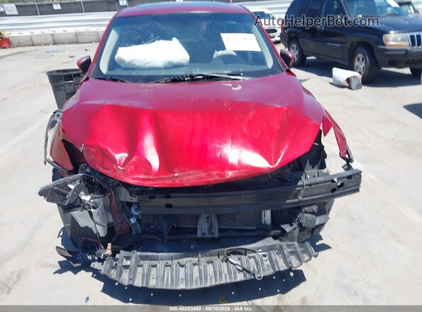 3N1AB7AP7KY367749 2019 NISSAN SENTRA Red Instrument cluster view