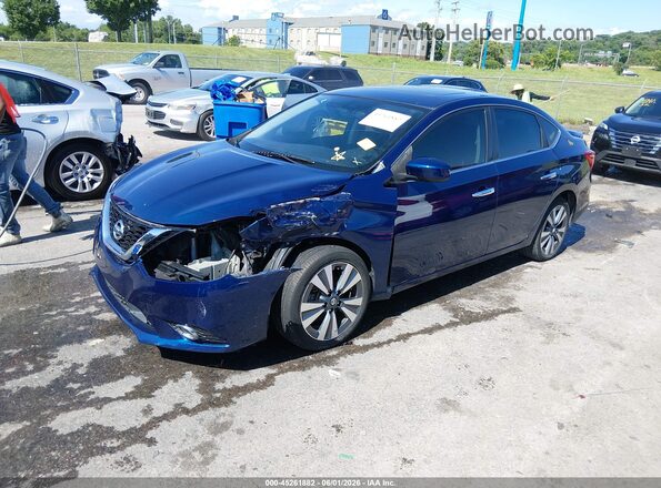 3N1AB7AP7KY391954 2019 NISSAN SENTRA Blue Vista tres cuartos delantera izquierda