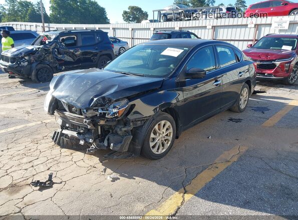 3N1AB7AP8JL624526 2018 NISSAN SENTRA Black Առջևի ձախ երեք քառորդ տեսարան