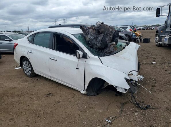 3N1AB7AP8KY202034 2019 NISSAN SENTRA Белый Передняя правая четверть