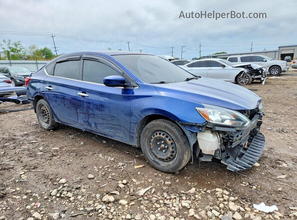 3N1AB7AP8KY241187 2019 NISSAN SENTRA Blue Delantero derecho