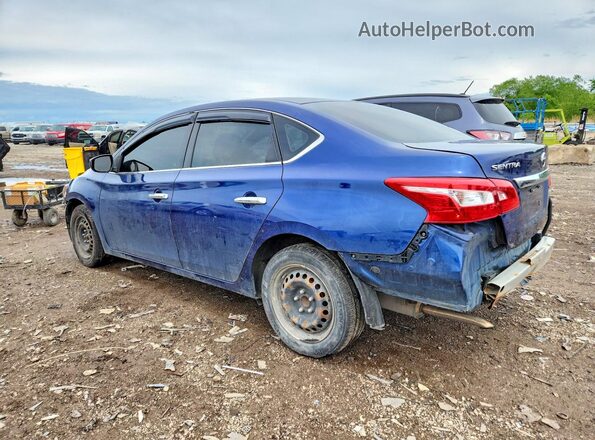 3N1AB7AP8KY241187 2019 NISSAN SENTRA Blue Trasero izquierdo