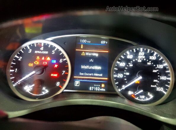 3N1AB7AP8KY262881 2019 NISSAN SENTRA Черный Вид щитка приборов