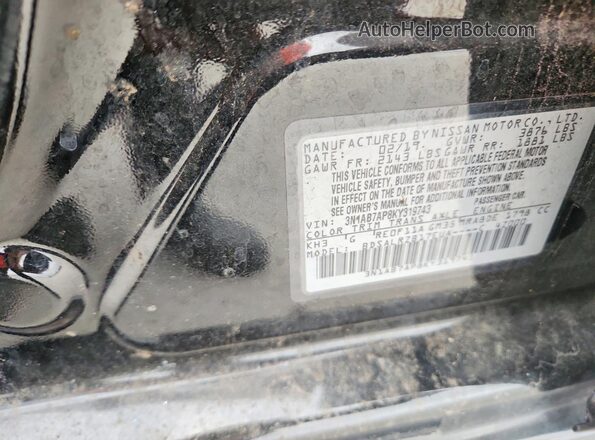 3N1AB7AP8KY319743 2019 NISSAN SENTRA Black Engine compartment view