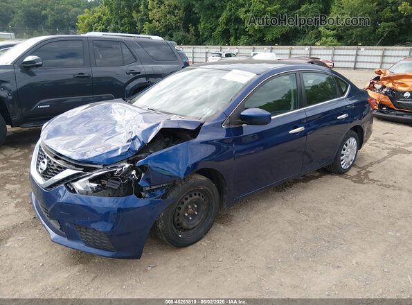 3N1AB7AP8KY369977 2019 NISSAN SENTRA Blue Vista tres cuartos delantera izquierda