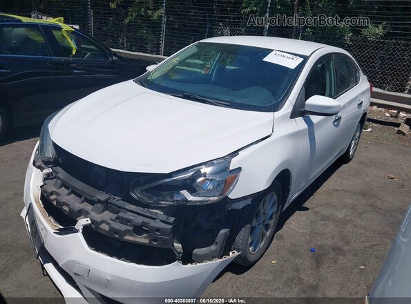3N1AB7AP8KY429014 2019 NISSAN SENTRA White Առջևի ձախ երեք քառորդ տեսարան