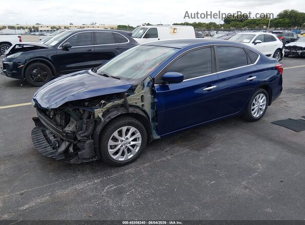 3N1AB7AP8KY445956 2019 NISSAN SENTRA Blue Vista tres cuartos delantera izquierda