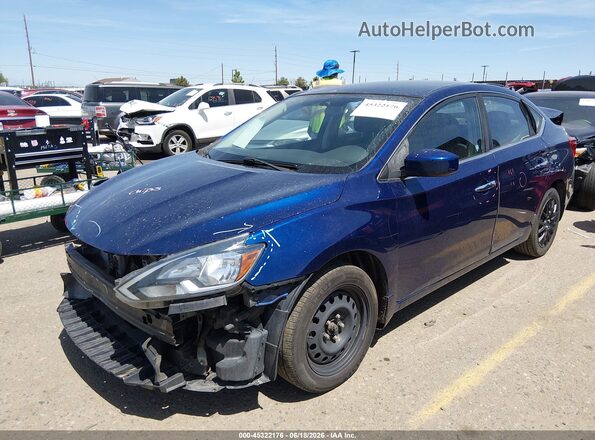 3N1AB7AP9GY328636 2016 NISSAN SENTRA Blue Առջևի ձախ երեք քառորդ տեսարան