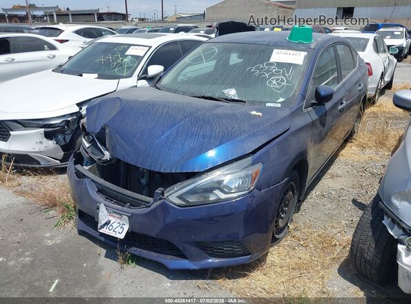 3N1AB7AP9HY332638 2017 NISSAN SENTRA Blue Առջևի ձախ երեք քառորդ տեսարան