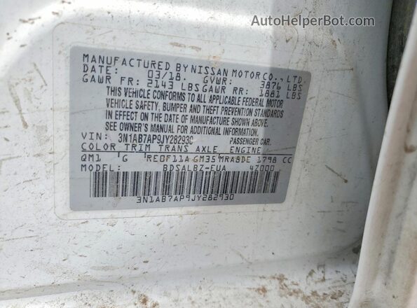 3N1AB7AP9JY282930 2018 NISSAN SENTRA Белый 