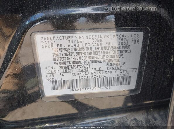 3N1AB7AP9JY296701 2018 NISSAN SENTRA Black Շարժիչի բաժամունքի տեսք