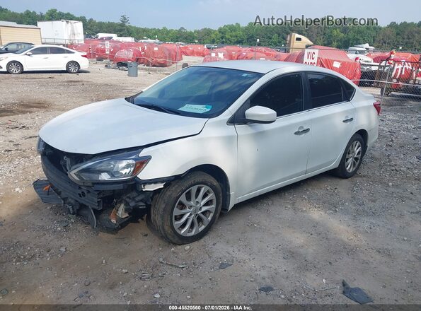 3N1AB7AP9KL605582 2019 NISSAN SENTRA White Vista tres cuartos delantera izquierda