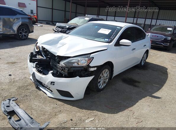 3N1AB7AP9KY203533 2019 NISSAN SENTRA White Առջևի ձախ երեք քառորդ տեսարան