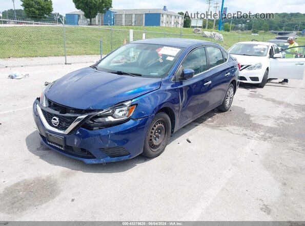 3N1AB7AP9KY241117 2019 NISSAN SENTRA Синий Передняя левая четверть