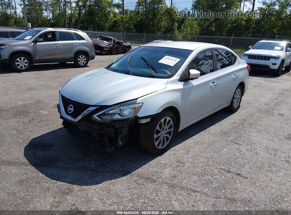 3N1AB7AP9KY312817 2019 NISSAN SENTRA Silver Առջևի ձախ երեք քառորդ տեսարան